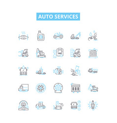 Auto Services Line Icons Set Repair