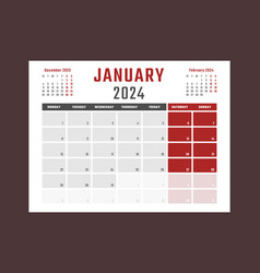 Calendar For January 2024 Starts Monday