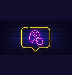 Head Line Icon Select User Sign Neon Light