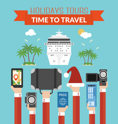 Holidays Tours Time To Travel Design Modern Flat