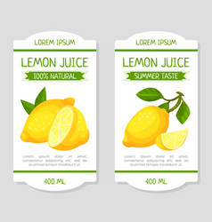 Lemon Juice Package Templates Set Fresh Healthy