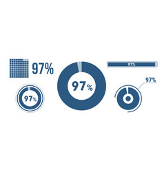 97 Percentage Infographic Set Ninety-seven Circle