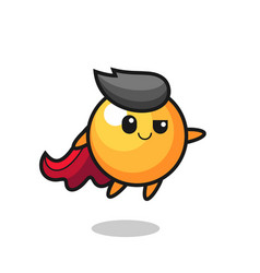 Cute Ping Pong Ball Superhero Character Is Flying