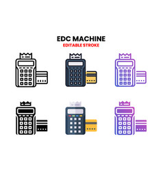 Edc Machine Icon Set With Different Styles