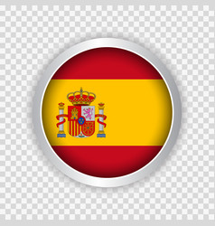 Flag Of Spain On Round Button On Transparent