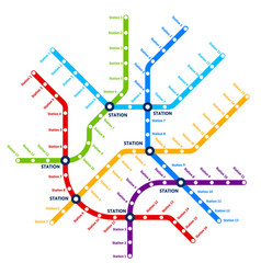 Metro Subway Underground Railway Transport Map