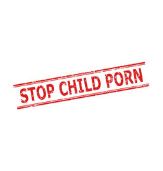 Stop Child Porn Stamp Seal With Unclean Surface