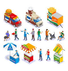 Street Food Isometric Icons