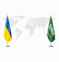 Ukraine And Saudi Arabia Flags For Official