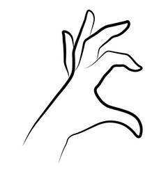 Women Hand Half Heart Gesture Simple Outline