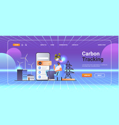 Businessman Using Mobile App Carbon Tracking