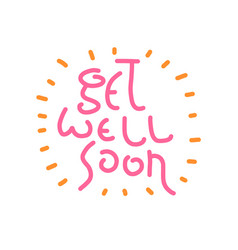 Get Well Soon Text Hand Lettering For Invitation