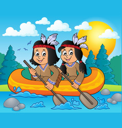 Native American Children In Boat Theme 3