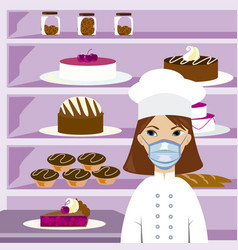 Pastry Chef Wearing Protective Mask