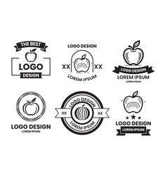 Apple Logo In Flat Line Art Style