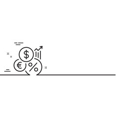 Inflation Line Icon Money Tax Rate Sign