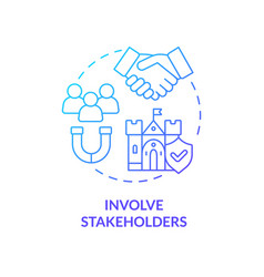 Involve Stakeholders Blue Gradient Concept Icon