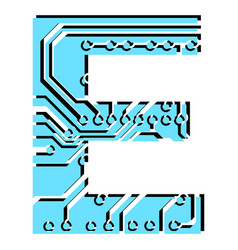 Latin Digital Letter E Perforated With Pcb