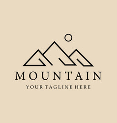 Mountain Logo Line Art Icon And Symbol