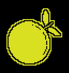 Pixel Silhouette Icon Whole Orange Fruit Juicy