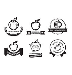 Apple Logo In Flat Line Art Style