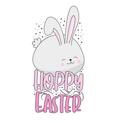 Hoppy Easter - Cute Hand Drawn Bunny