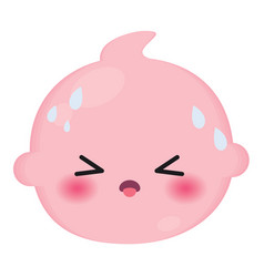 Isolated Colored Cute Exhausted Baby Emoji Icon