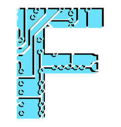 Latin Digital Letter F Perforated With Pcb