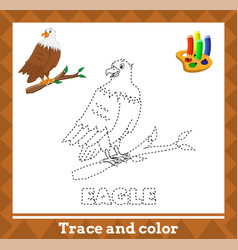 Trace And Color For Kids Eagle