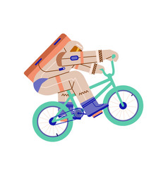 Astronaut Character Rides A Bike Bicycle