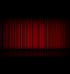 Empty Stage With Closed Red Theater Curtain