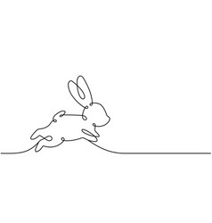 Jumping Rabbit One Line Continuous Drawing Hare