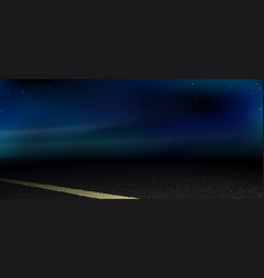 Night Road Highway Under Open Starry Sky