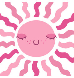 Cute Sun With Closed Eyes Scandinavian