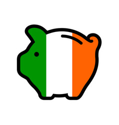 Flag Of Ireland Piggy Bank Icon Symbol