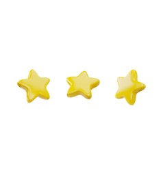 Yellow Star Realistic 3d Icon Set Golden