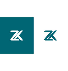 Zk Letter Logo Design Icon Monogram