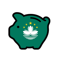 Flag Of Macau Piggy Bank Icon Symbol