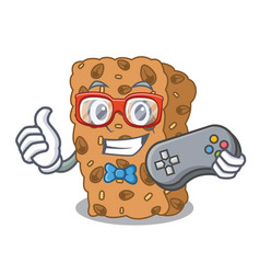 Gamer Granola Bar Mascot Cartoon