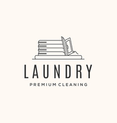 Laundry Clothes Line Art Logo Minimalist