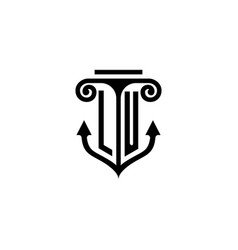 Lu Pillar And Anchor Ocean Initial Logo Concept