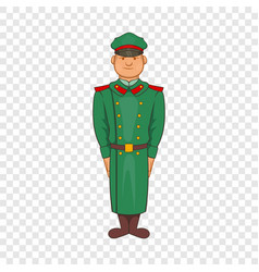 Military Officer In Greatcoat Icon Cartoon Style