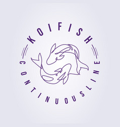 One Continuous Line Couple Fish Logo Icon