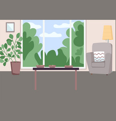 Spacious Living Room Flat Color