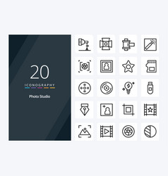 20 Photo Studio Outline Icon For Presentation