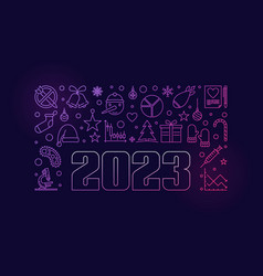 2023 Xmas And New Year Concept Funny Linear