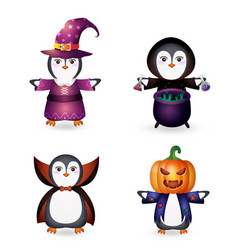 Cute Penguin With Costume Halloween Character