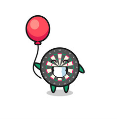 Dart Board Mascot Is Playing Balloon