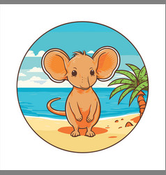 Elephant Shrew Cute Cartoon Kawaii Colorful