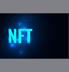 Glowing Nft Technology Background With Hexagonal